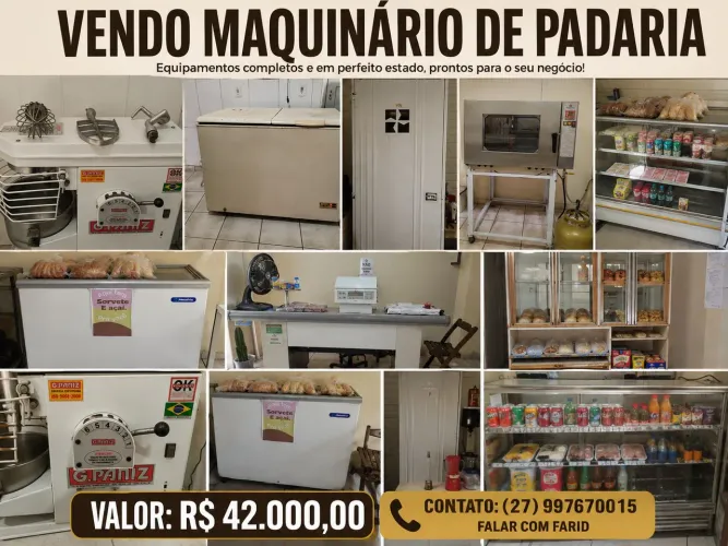 Vendo maquinário de padaria.