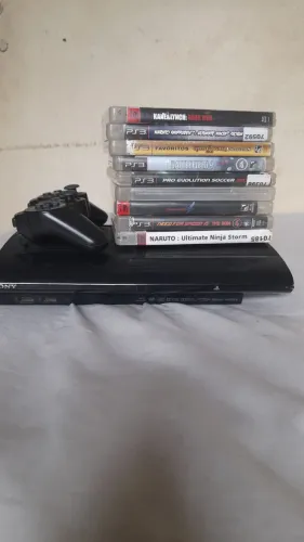 PS3 500GB + 1 Controle + 9 Jogos | Bom Estado