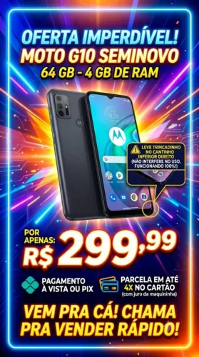 MOTO G10 64GB 4GB RAM. ACEITO PROPOSTAS