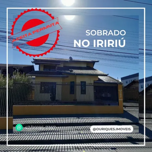 Excelente Sobrado no Iririú com 197m², em ótima localização