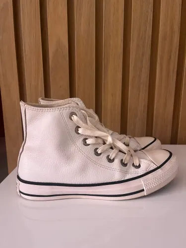 All Star Couro Cano Alto