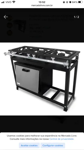 Fogão Industrial 3 bocas e forno