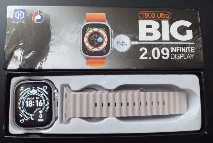 Promoção dia dos namorados! Relógio Smartwatch T900 Ultra Big 2.09"  Pulseira branca