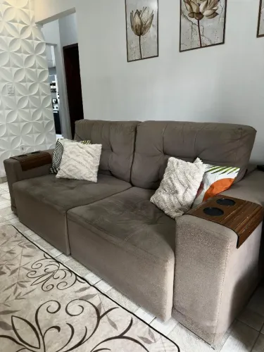 Sofá retrátil 2,50 capuccino 