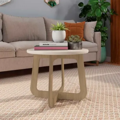 Mesa de Centro Jasmin Off White.Carvalho Artely - Entrega Rápida!
