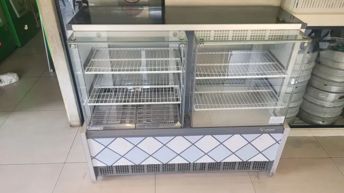Estufa geladeira vitrine quente e frio gelopar