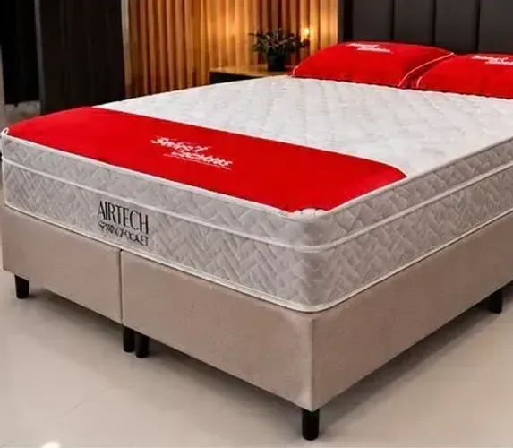 Colchão King Ortobom Airtech Spring Pocket 193x203x25cm + Base Box King- Select Colchões