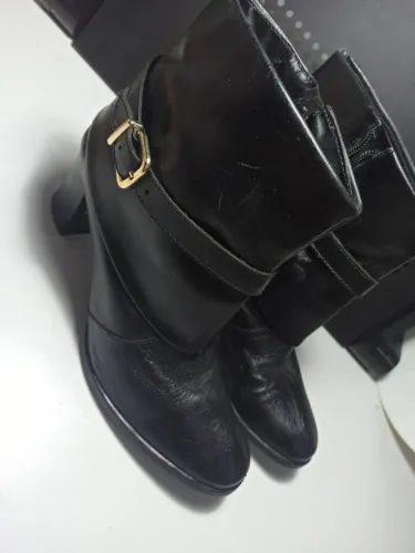 ankle boot prego original preta fivela dourada tam 36