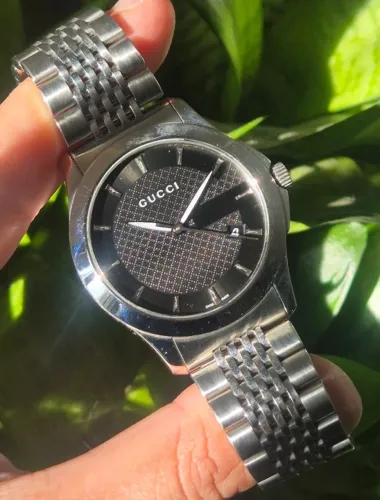 Relógio Gucci swiss 126.4 original aço inox com caixa e certificado