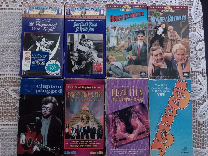 Lote 8 Fitas VHS Clássicos+Shows Todas Impecáveis 1Lacrada+2 Brindes Mariah+ Erick clapton