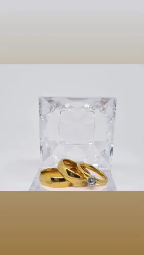 Par de Alianças banho de ouro 18k