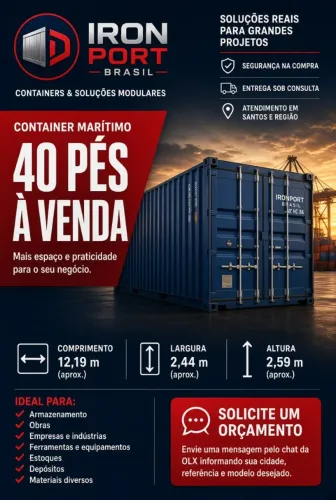 CONTAINER MARÍTIMO 40 PÉS À VENDA | GRANDE CAPACIDADE