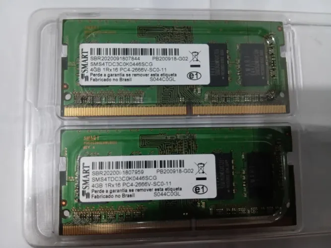 Memória RAM Smart DDR4 8 GB (2x4) para Notebook 2666 MHz
