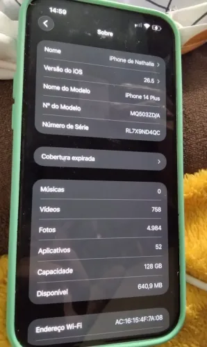 iPhone 14 Plus . Em perfeito estado . Lilás 