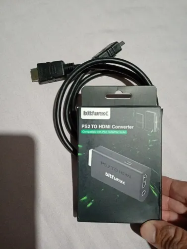 ADAPTADOR HDMI PS2 BITFUNX NOVO NA CAIXA E ACOMPANHA CABO HDMI POR 50 REAIS TUDO