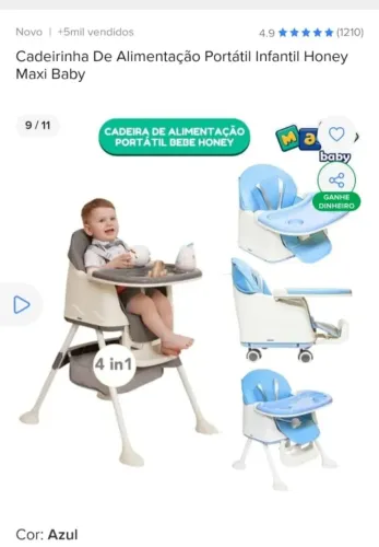 Cadeirinha de alimentação infantil