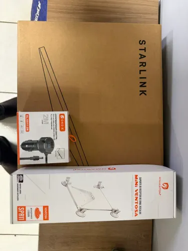 Starlink mini lacrada com suporte e cabo