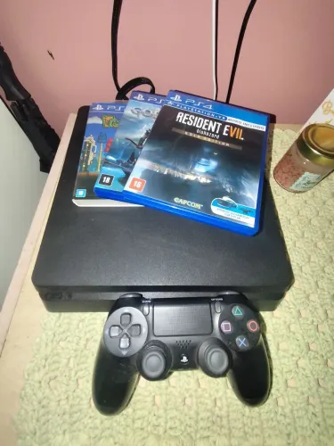 Playstation 4 Slim 1tb, Acompanha 3 jogos e 1 controle
