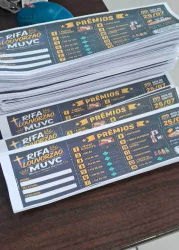Confecção de Rifas, bingos e recibos