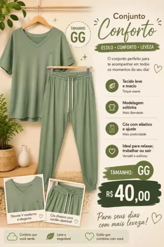Conjunto blusa e calça
