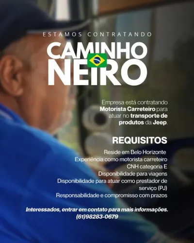 Caminhoneiro Prestador de serviço - BH