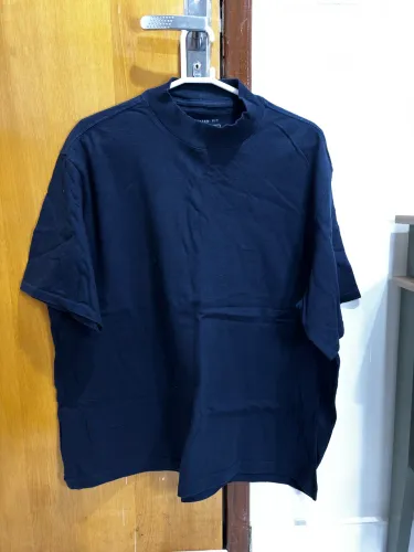 camiseta clock house oversized fit azul tamanho GG 