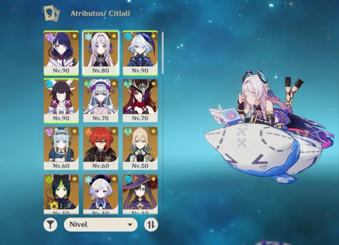 CONTA GENSHIN AR 56 furina c2 bis, ineffa c1 bis, columbina, chasca, citlali, raiden