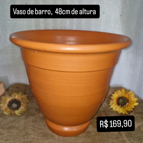 Vaso 48cm altura barro