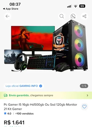 VENDO PC GAMER INFANTIL