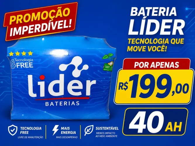 Promoção de bateria de carro marca  líder 