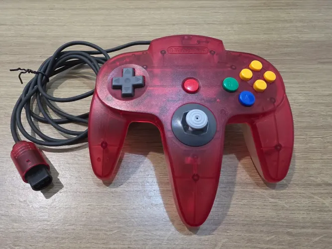Controle Nintendo 64 Cereja Vermelho Analógico 100%