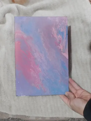 Pintura abstrata rosa e roxo