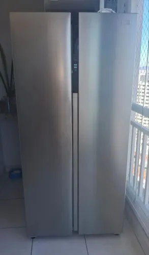 Geladeira Side by Side Inverter Midea 442L Inox - Estado de Nova!
