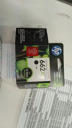 Cartuchos de tintas para impressoras HP original 662xL preto e colorido.