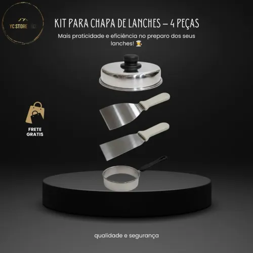 KIT PARA CHAPA DE LANCHES - 4 PEÇAS