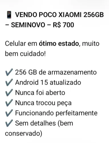 Celular POCO Xiaomi 256GB