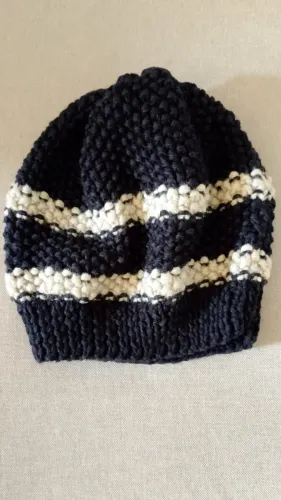 Gorro Touca de Frio - Preto e Bege
