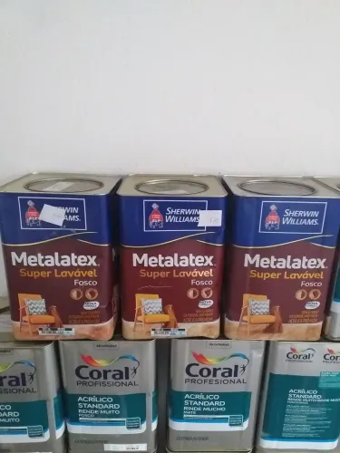 Tinta metalatex super lavável da sherwin Williams Branco neve fosco promoção. 