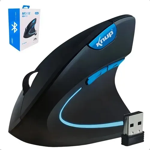 Mouse Sem Fio Vertical Ergonômico Recarregável 