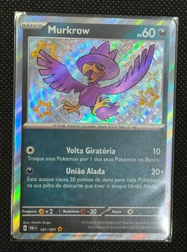 Carta Pokemon Murkrow 181/091 Destinos de Paldea