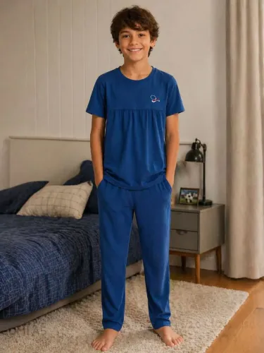Pijama manga curta e calça ( 8/9 anos) masculina 