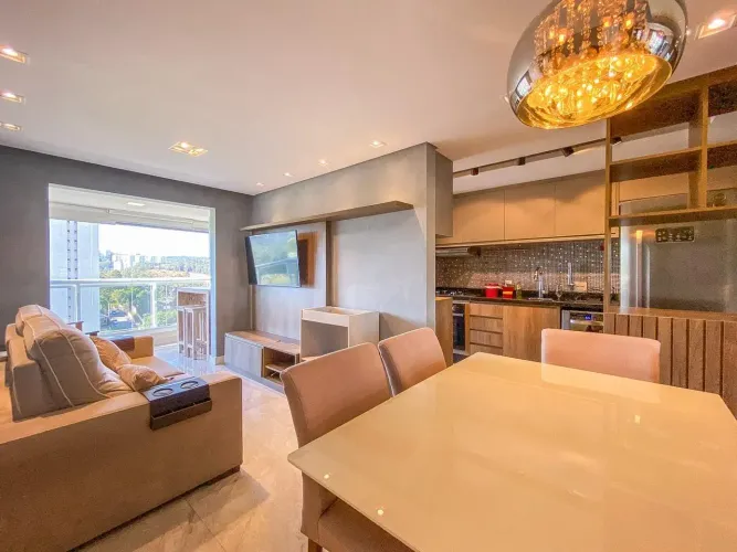 APARTAMENTO MOBILIADO 77M² EM ALPHAVILLE 18 DO FORTE - CONDOMINIO GLASS