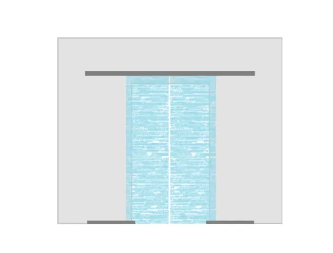 Porta correr 2 folhas incolor (alt: 2,45m / larg: 1,m), só vidros