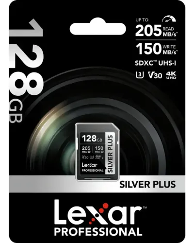 Cartão de Memória Lexar SD 128GB Silver Plus UHS-I 4K V30 205MB/s Aceito troca por Cartão