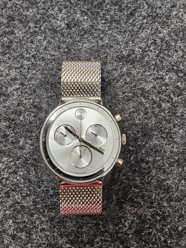 Movado Bold Trend Element relógio masculino cronógrafo pulseira de malha 3601024