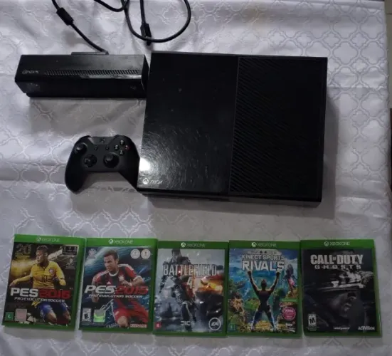 Xbox One 500GB + 5 Jogos + 1 controle + Kinect