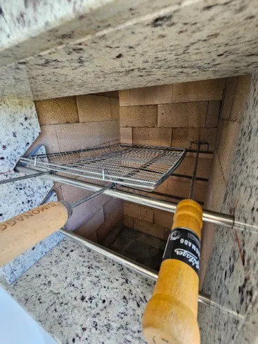 Grelha Dupla Parrilla + Rastelo em Aço  Carbono para Brasa