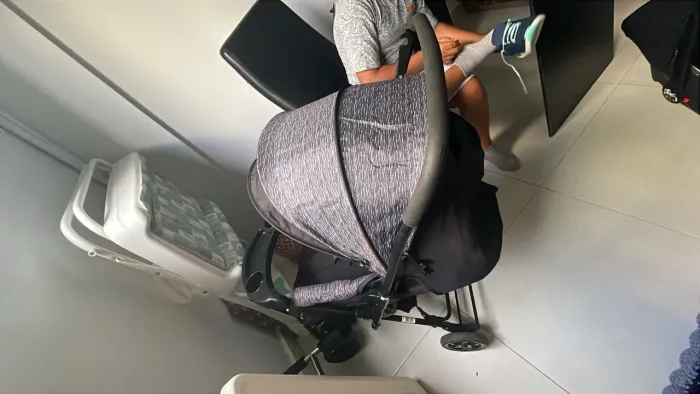 Carrinho + Bebê conforto Cosco Kids, Travel System Reverse, Preto Rajado