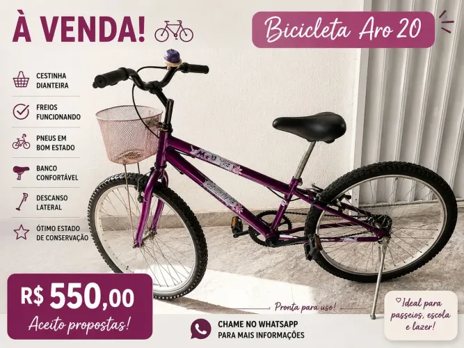 Bicicleta aro 20 em ótimo estado de conservação (infantil / juvenil)