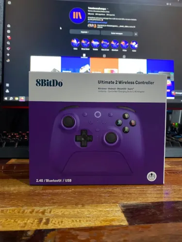 Controle 8bitdo Ultimate 2 Tmr Hall Effect Dock Carregamento Roxo
